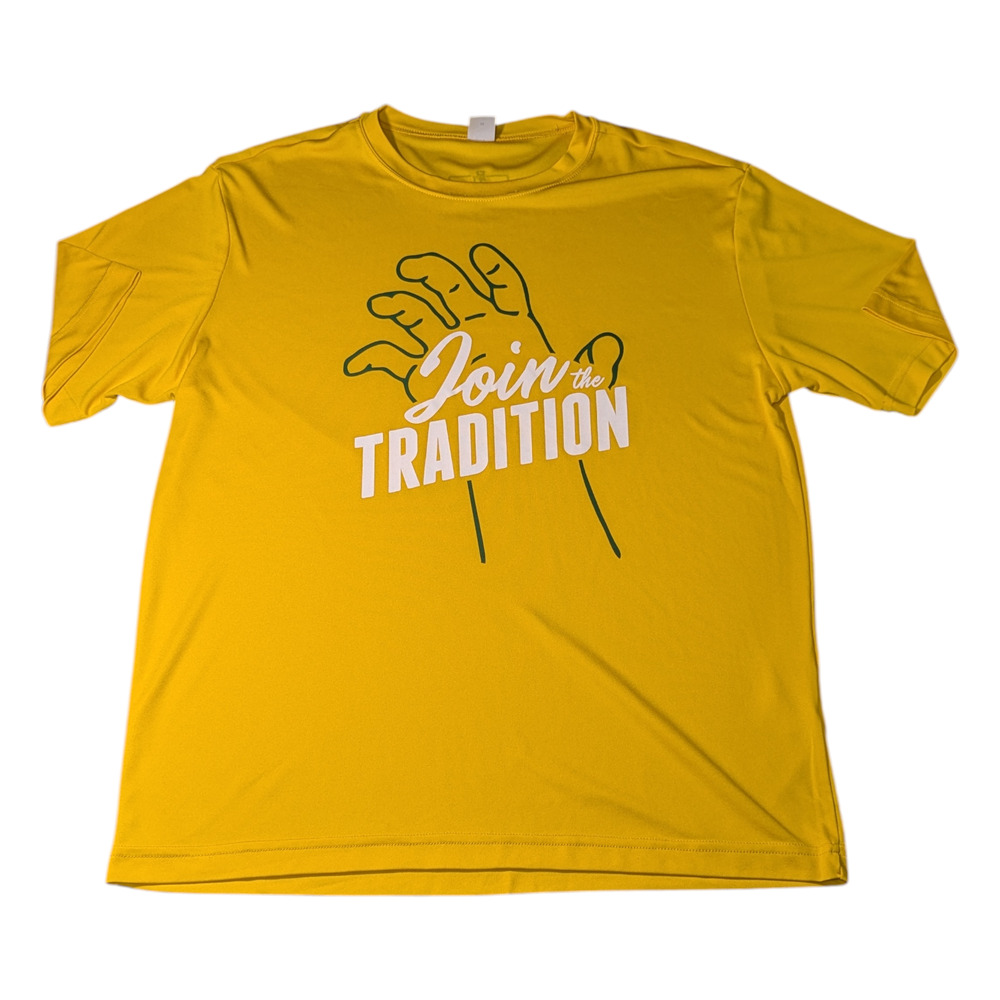 Join The Tradition - Yellow Shirt - Size M - Sport-Tek Stretchy Material